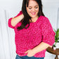 Perfectly You Fuchsia Floral Three Quarter Sleeve Square Neck Top