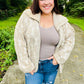 Autumn Vibes Taupe Textured Cable Knit Collared Cardigan