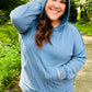 Cozy Days Vintage Denim Mineral Wash Rib Knit Hoodie