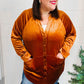 Dazzling Rust Velvet Button Down Tunic Top