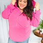 Ready to Relax Hot Pink Half Zip French Terry Hoodie