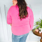 Ready to Relax Hot Pink Half Zip French Terry Hoodie