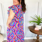 Feel Your Best Purple Abstract Print Smocked Ruffle Sleeve Maxi Dress