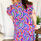 Feel Your Best Purple Abstract Print Smocked Ruffle Sleeve Maxi Dress