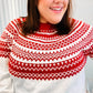 Feeling Festive Ivory & Red Fair Isle Mock Neck Sweater