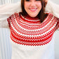 Feeling Festive Ivory & Red Fair Isle Mock Neck Sweater