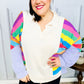 Feeling Bold Lilac Multicolor Stripe Collared V Neck Pullover