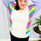 Feeling Bold Lilac Multicolor Stripe Collared V Neck Pullover