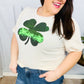 Saint Patty Sequin Clover French Terry Puff Sleeve Top