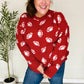 Game Day Red Football Print Jacquard Knit Sweater