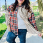 Make A Statement Rust & Taupe Plaid Color Block Shacket