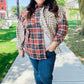 Make A Statement Rust & Taupe Plaid Color Block Shacket