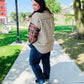 Make A Statement Rust & Taupe Plaid Color Block Shacket