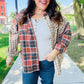 Make A Statement Rust & Taupe Plaid Color Block Shacket