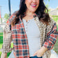 Make A Statement Rust & Taupe Plaid Color Block Shacket