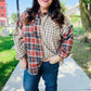 Make A Statement Rust & Taupe Plaid Color Block Shacket