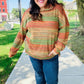 Under Your Spell Orange & Green Space Dye Thermal Hoodie