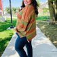 Under Your Spell Orange & Green Space Dye Thermal Hoodie