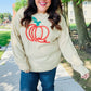 Pumpkin Spice Metallic Yarn Embroidered Oversized Sweater