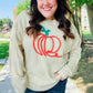 Pumpkin Spice Metallic Yarn Embroidered Oversized Sweater