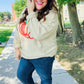 Pumpkin Spice Metallic Yarn Embroidered Oversized Sweater