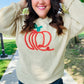 Pumpkin Spice Metallic Yarn Embroidered Oversized Sweater