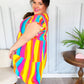 Eyes On You Multicolor Abstract Print Smocked Ruffle Sleeve Dress