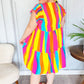 Eyes On You Multicolor Abstract Print Smocked Ruffle Sleeve Dress