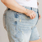 Cindy High Rise Mineral Wash Distressed Boyfriend Shorts