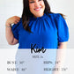 Lost In Love Cotton Blue Gingham Shirred Mock Neck Top