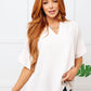 Let's Get Down to Business V-Neck Blouse in Cream