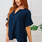 Let's Get Down to Business V-Neck Blouse in Navy