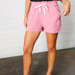 Light Rose Double Gauze Drawstring Cotton Shorts