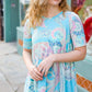 All About You Sky Blue Paisley Ruffle Hem Tunic Top