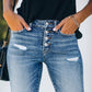Hight Waist Casual Ripped Jeans