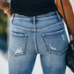 Hight Waist Casual Ripped Jeans