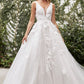 Gardenia Lace Vintage Boho Tank Strap V-neck V-back Bodice Long Wedding Dress CDA1028W_0