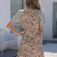 Ivy Lane Leopard Round Neck Short Sleeve Mini Dress