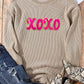 XOXO Sequin Round Neck Dropped Shoulder Sweatshirt