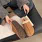 Thermal Fuzzy Round Toe Flat Slippers