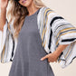 WAFFLE STRIPE MIX KIMONO TOP