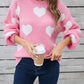 Angel Wings Heart Dropped Shoulder Long Sleeve Sweater