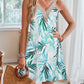 Lace Detail Printed V-Neck Sleeveless Dress