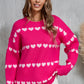 Angel Wings Heart Round Neck Long Sleeve Sweater