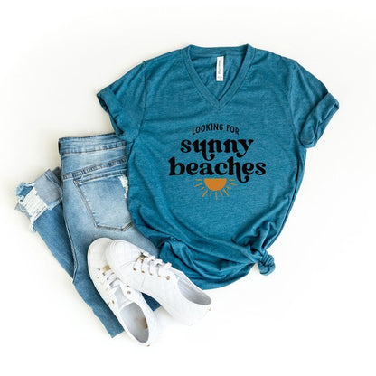 Looking For Sunny Beaches V-Neck Tee