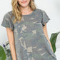 Allover Camouflage Print Casual Top