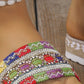 Boho Woven Platform Slide Sandals