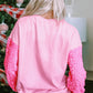 Valentine’s Day Sequin Heart Long Sleeve Sweatshirt