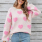 Angel Wings Heart Dropped Shoulder Long Sleeve Sweater