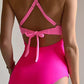 Tied Crisscross Cutout One-Piece Swimsuit